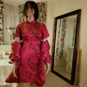 Gorgeous Oriental Silk Jacket and Dress set
